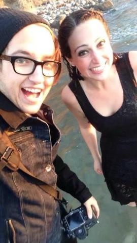 3.30.14 - Morgan helped Tyler with a number of school assignments, including one where she froze in the Pacific Ocean in early spring weather.