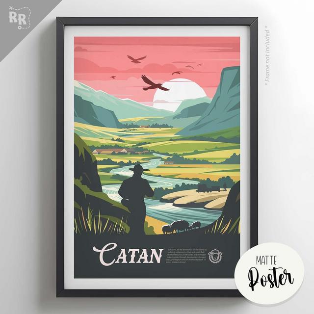 CATAN - Inspired Poster / Retro Board Game Poster & Wall Art Print / Fantasy, Dnd, Roleplaying Game / Home Decor Gift Idea