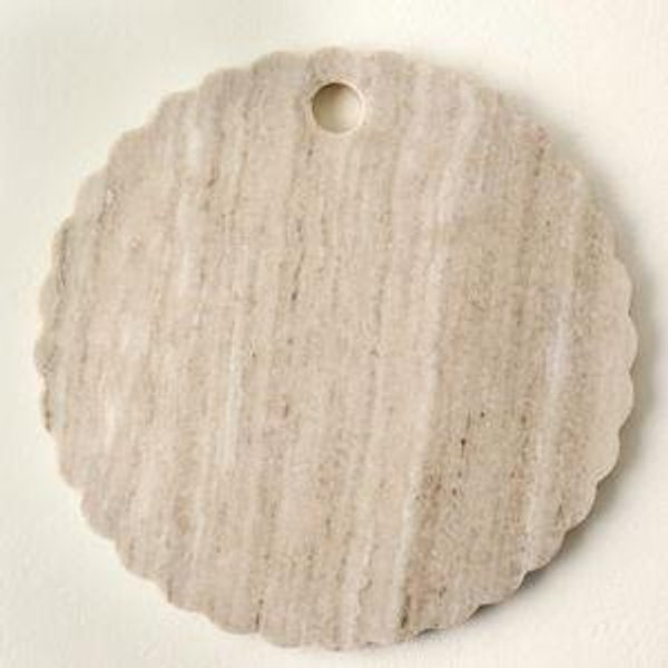 Warm Marble Scalloped Serving Board