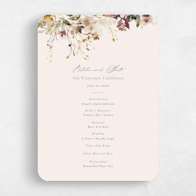 Beige Rounded Wedding Program - Ciliegio