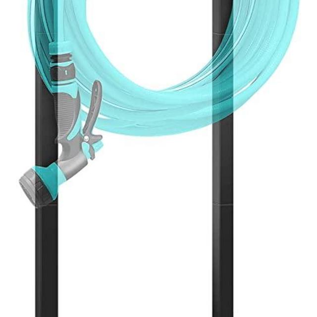 SHOMEXTOL Garden Hose Holder -Upgraded Water Hose Holder Holds 150-feet Hose,Sturdy Hose Stand and Hose Storage Rack,Freestanding Heavy Duty Hose Hanger for Lawn & Yard,Black