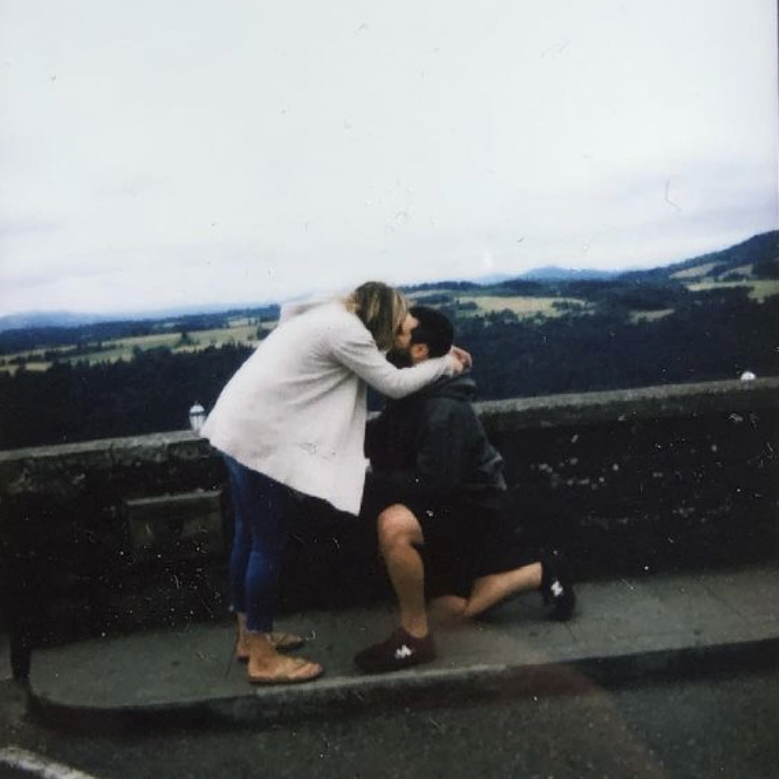 polaroid pick Cassie got right after the proposal!