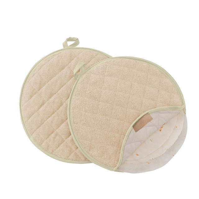 Lifaith Tortilla Warmer,Tortilla Server,Pancake Keeper,2-Pack 12 Inch,High Density Fabric Microwave-Safe Tortilla Server Bag for Keeping Food Warm & Soft at Home/Picnics (Light Brown)