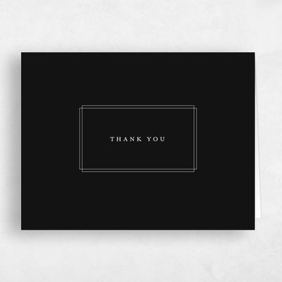 Black Monogram Wedding Thank You - Ivoire Landscape