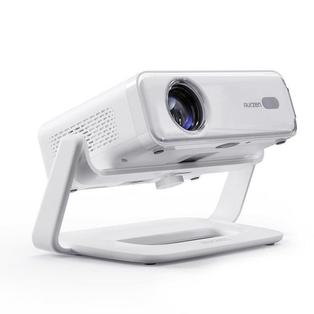 Aurzen D1 Smart Projector and 180° Adjustable Projector Stand Bundle – Home Theater Ready, ¼-Inch Screw Compatible
