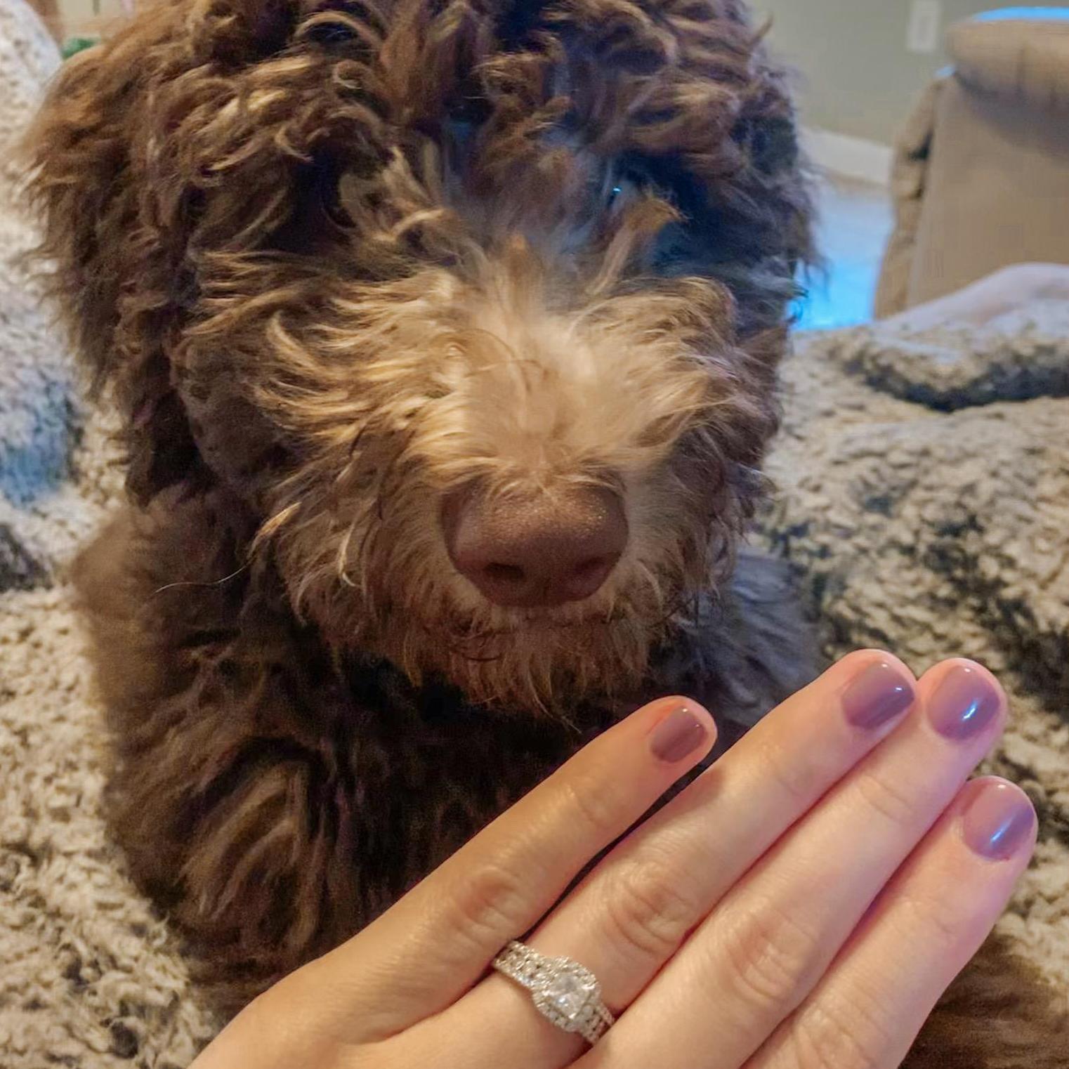 We had to get Parker's approval of the ring!