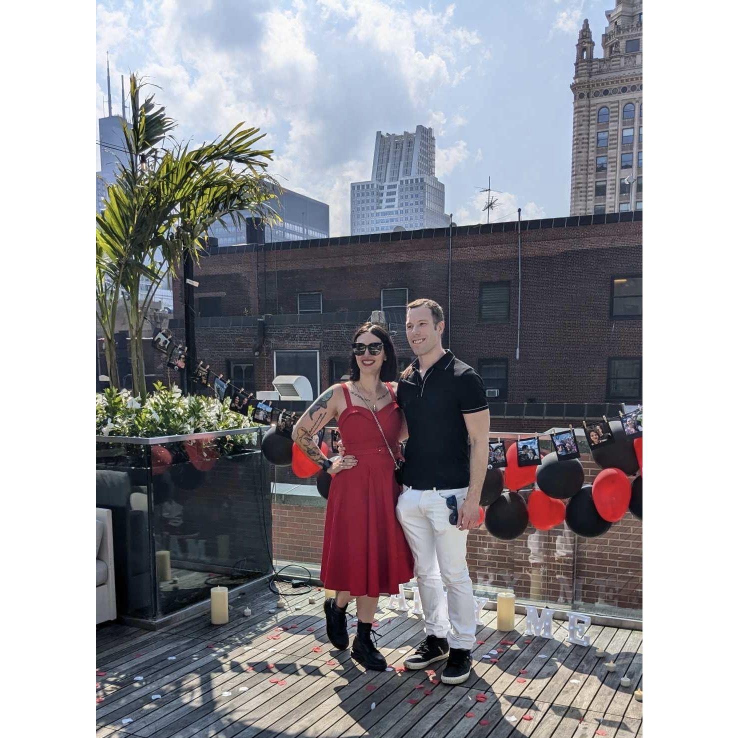 Proposal! Thanks to all our friends who helped make this day magical.