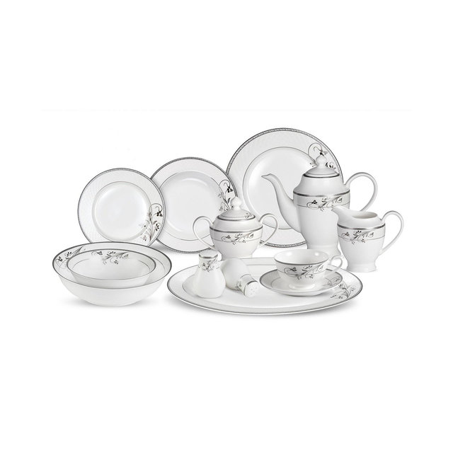 Lorren Home Trends Viola 57-Pc. Dinnerware Set, Service for 8