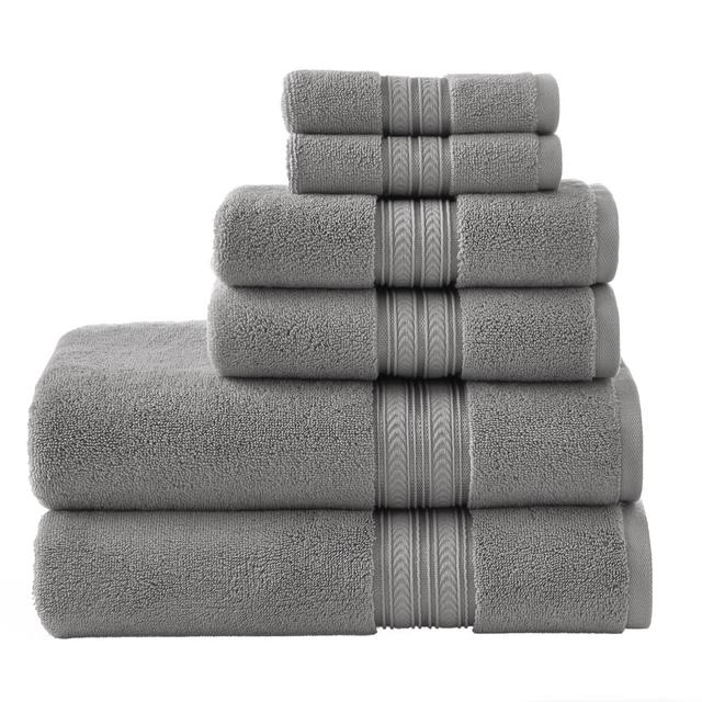 Better Homes and Gardens Thick and Plush 6 Piece Bath Towel Set, Soft Silver