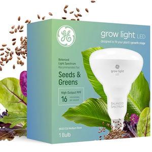 GE Grow: Seeds Greens 9 -Watt EQ BR30 Balanced spectrum Medium screw base E26 LED Grow Light Bulb
