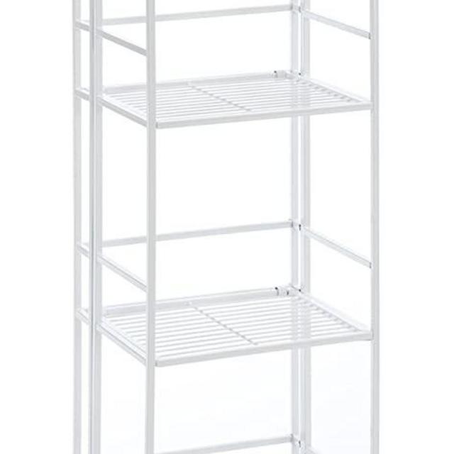 Convenience Concepts Xtra Storage 4 Tier Folding Metal Shelf, White