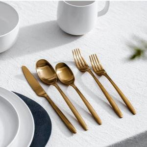 Ava Matte Gold Flatware | JazzUpCo