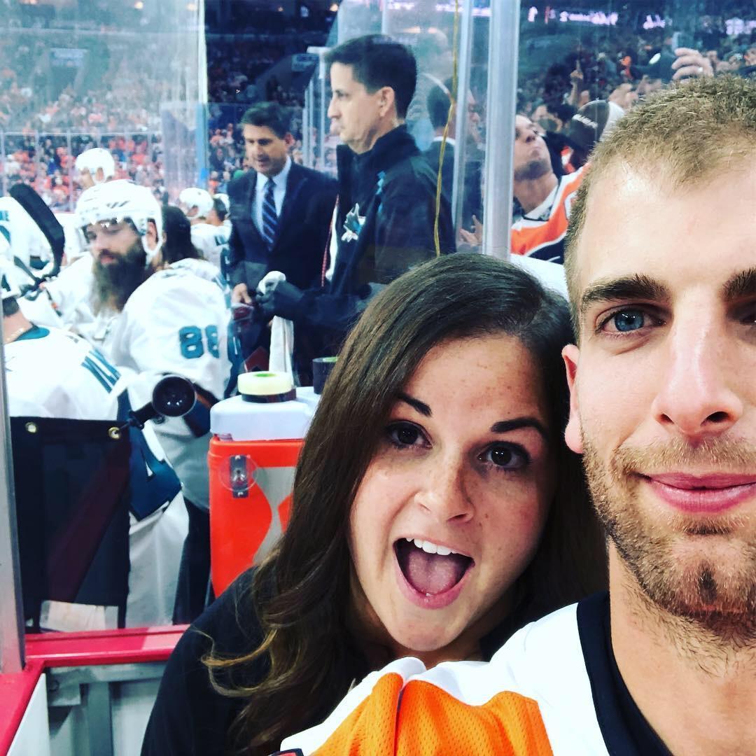 10/9/18: Our first flyers game together where Chris met Kirstin's parents for the first time!
