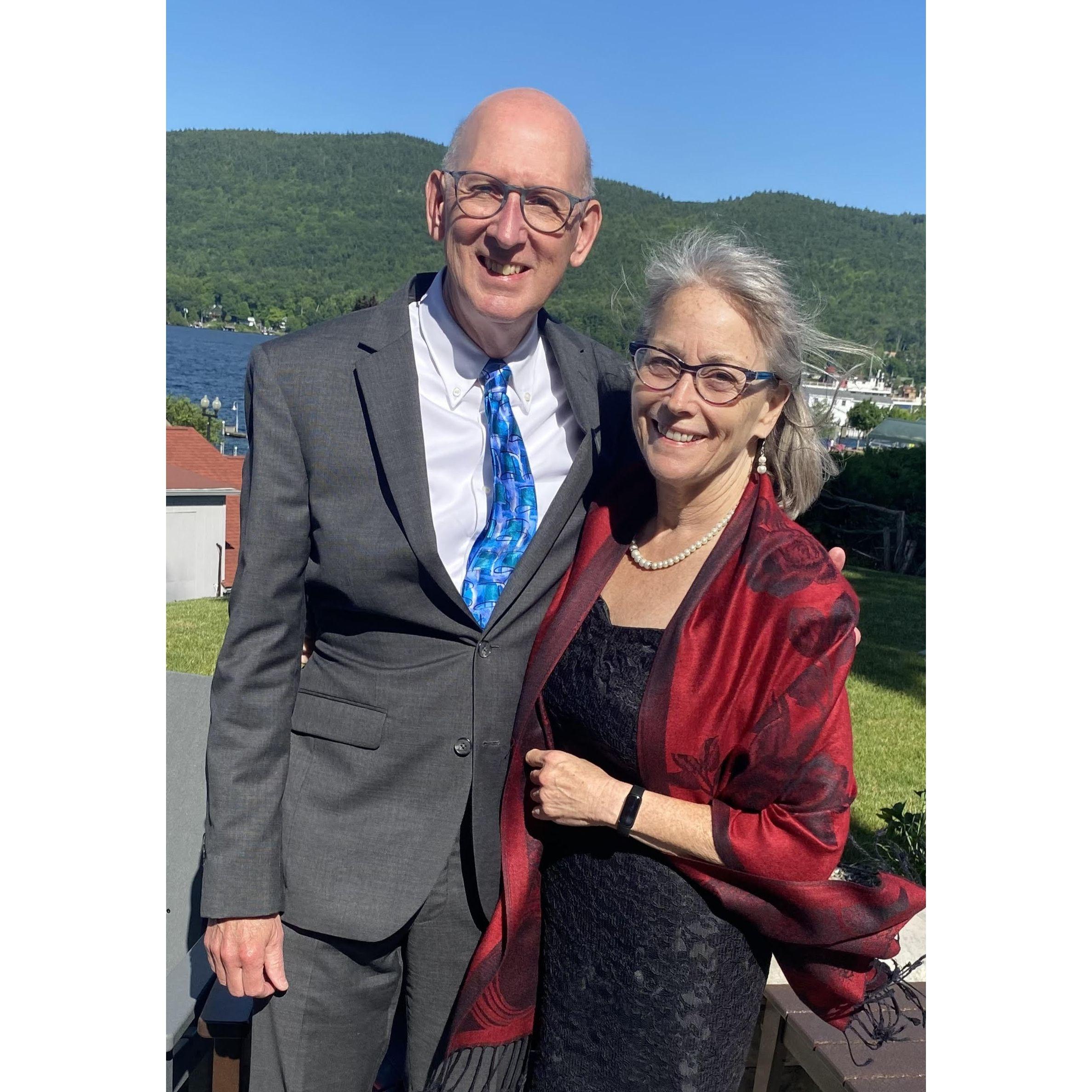 In Lake George, at the wedding of Rudy's sister Cindi's son Dominic and bride Jacklynn