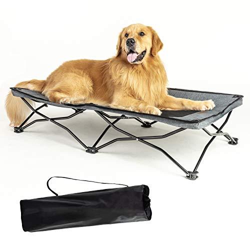 YEP HHO Large Elevated Folding Pet Bed Cot Travel Portable Breathable Cooling Mesh Sleeping Dog Bed 46 Inches Long