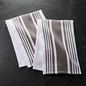 Cuisine Stripe Grey Dish Towels, Set of 2