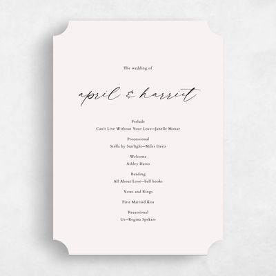 Beige Ticket Wedding Program - Beaulieu