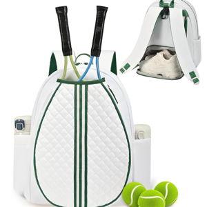 Sucipi Tennis Bag, Quilted Tennis Sling Crossbody Backpack, Water Resistant Tennis Racket Bags for Women Men, Suitable for Pickleball Tennis Badminton