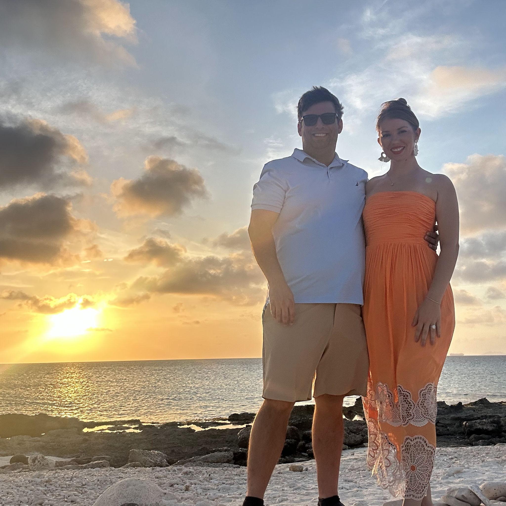 Sunset photo in Bonaire the day we got engaged.