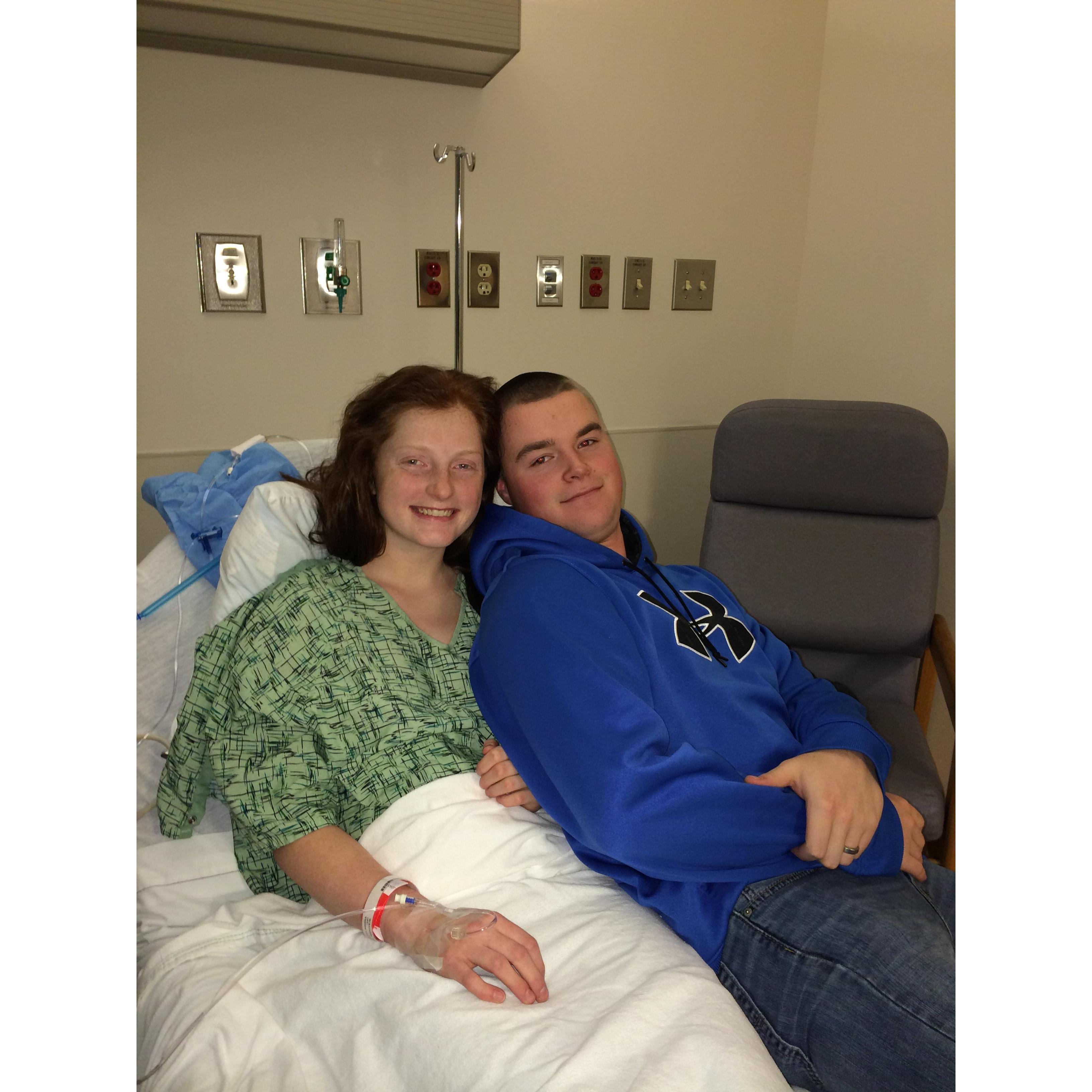 One of many kidney stone surgeries and Ben was there for every single one!