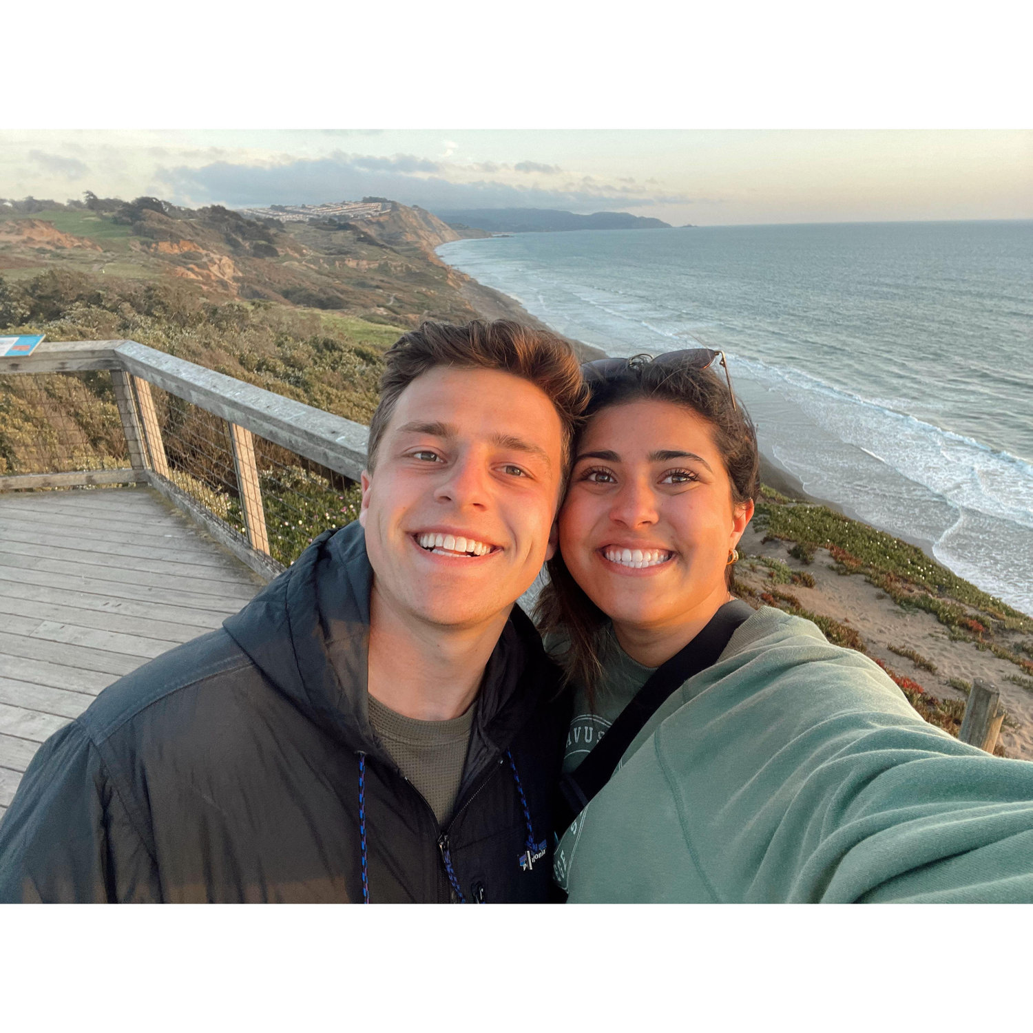 On a trip to scout out the area, this photo was taken to document that we were officially moving to California. Little did we know that it would be the same place where Eric proposes 1.5 years later!