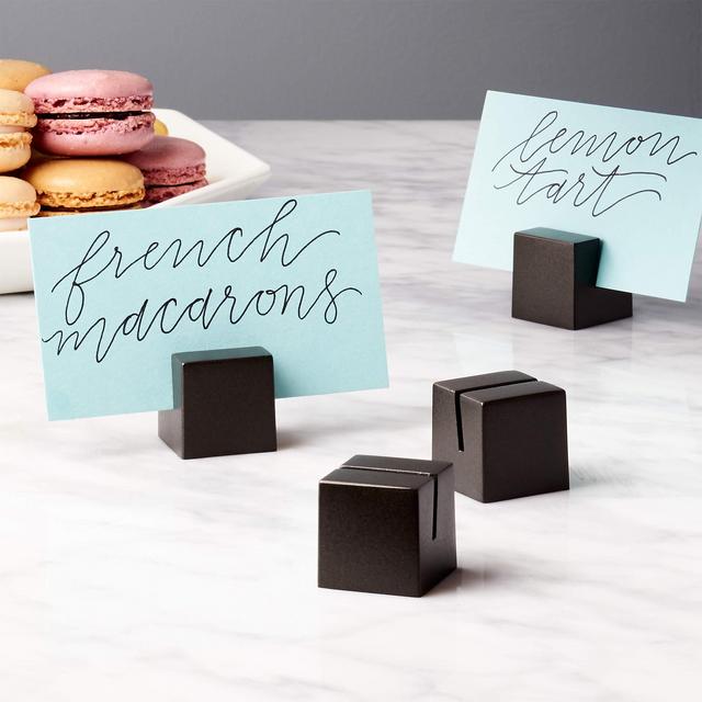 Black Place Card Holders Set of 4