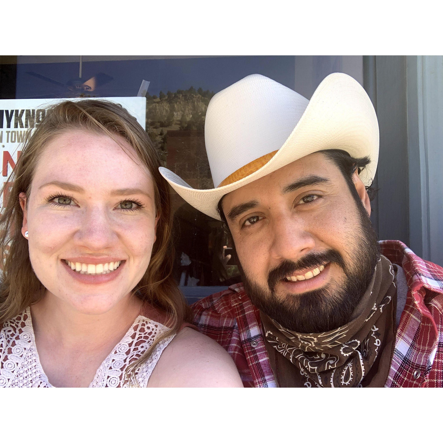 Outside of Tommyknockers in Idaho Springs during COVID. We had to place our order and wait outside. We took our burger & wings and ate them by a river.
