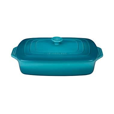 Le Creuset PG1148S3A-3217 Stoneware Covered Rectangular Casserole, 12.5 by 8.5-Inch, Caribbean