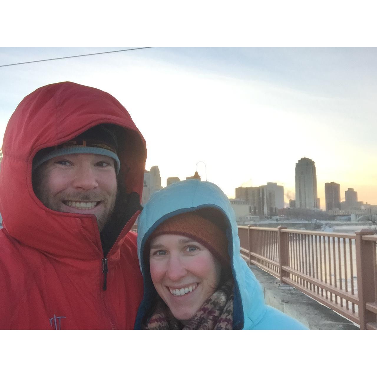 2015 had many dates split between the Twin Cities and Duluth; this was our 'first date' at -20 degrees with a walk along the river and a bit-o-frostbite. Let the adventures begin!