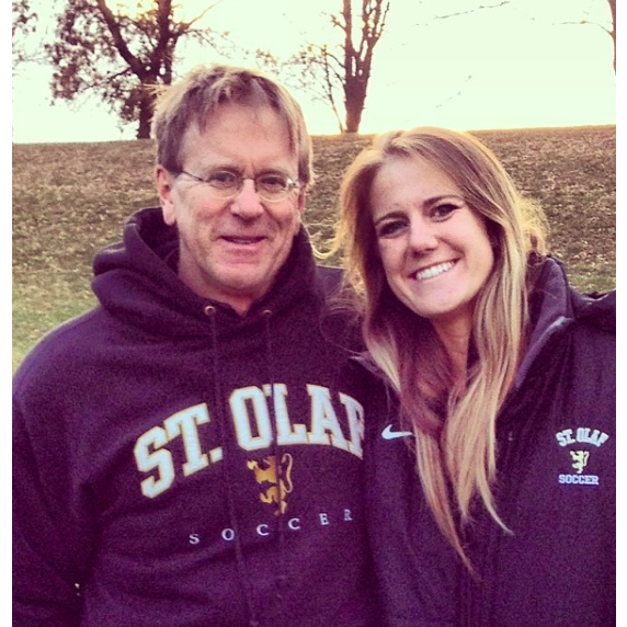 Sus with her Dad at St. Olaf after a soccer game!