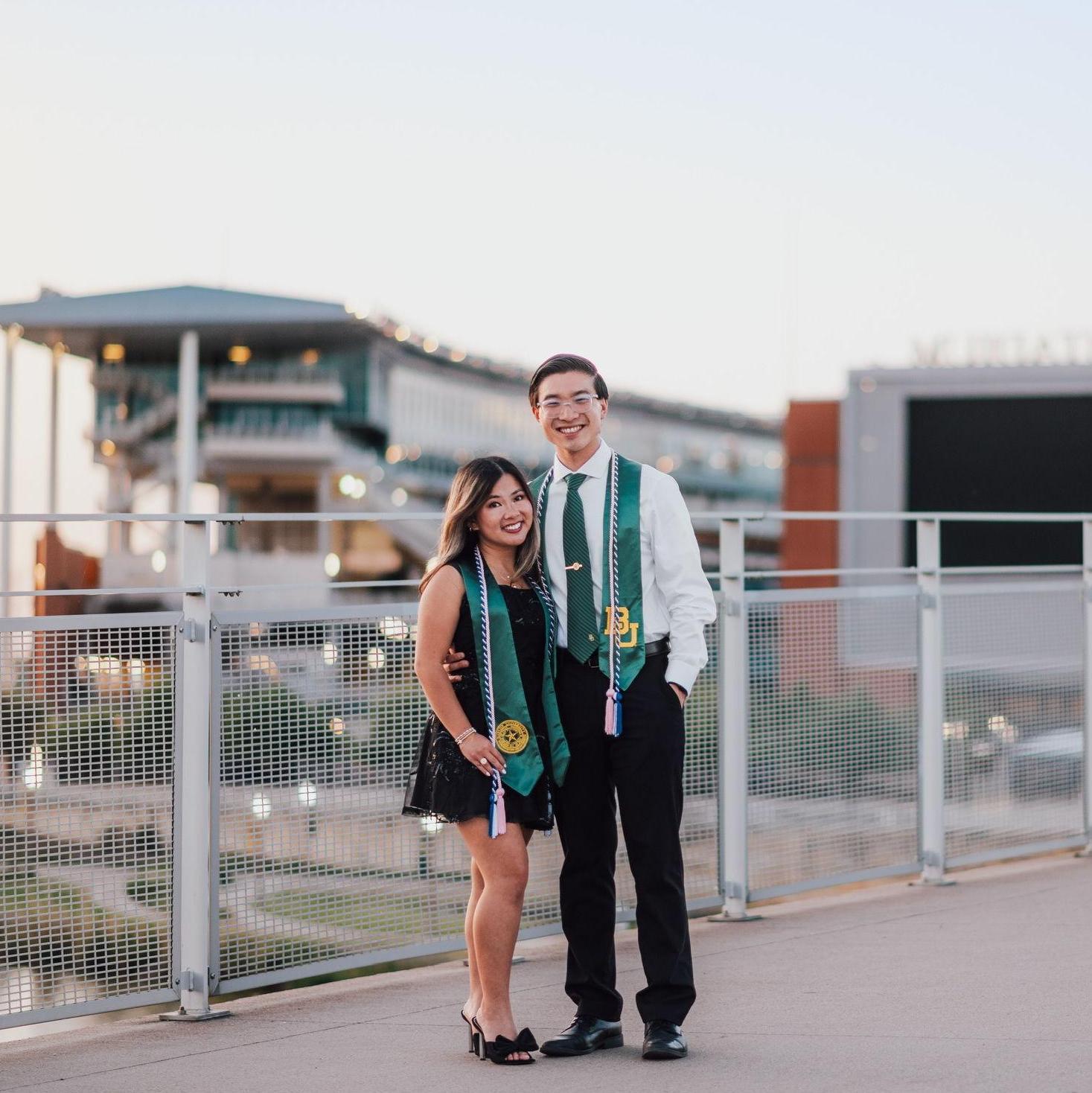 Flinging our green and gold afar! Sic 'Em Bears!
