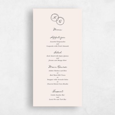 Linen, Beige Wedding Menu - Cara