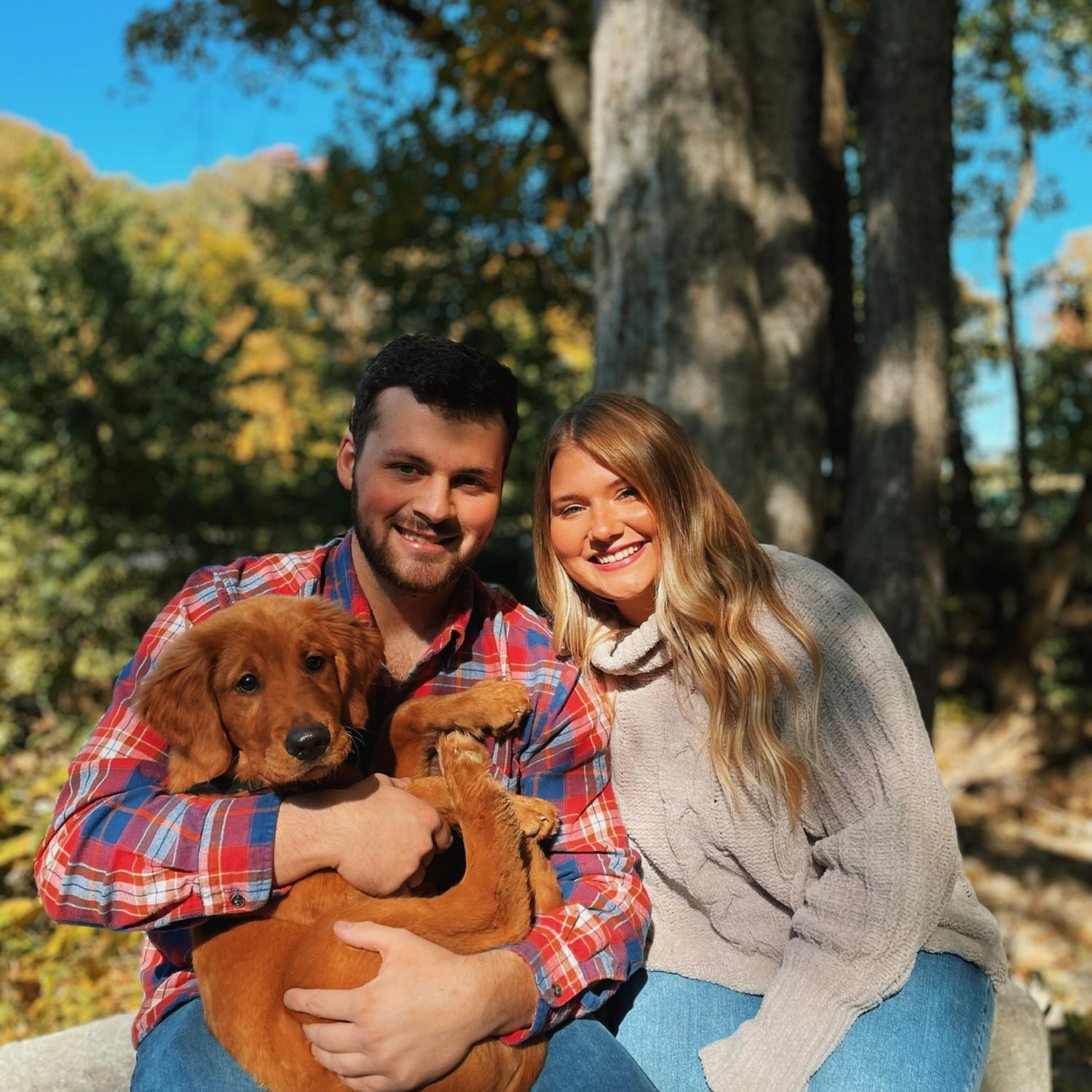 Our first pictures with Oakley when he was a pup