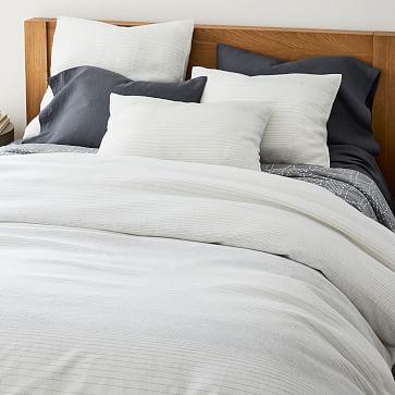 European Flax Linen Graduated Stripe Duvet Cover & Shams