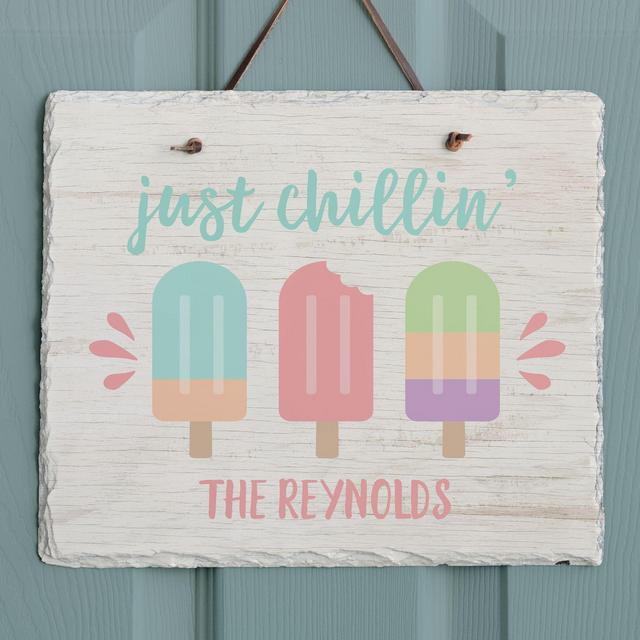 Summer Popsicle 9.5-Inch x 11.5-Inch Slate Plaque