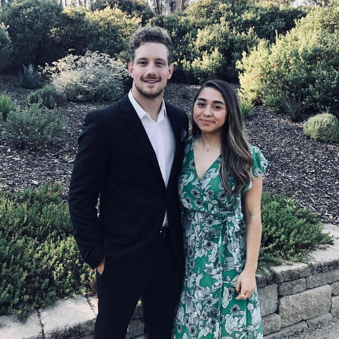 Matt and Gabriella's first picture together at a wedding in San Luis Obispo.