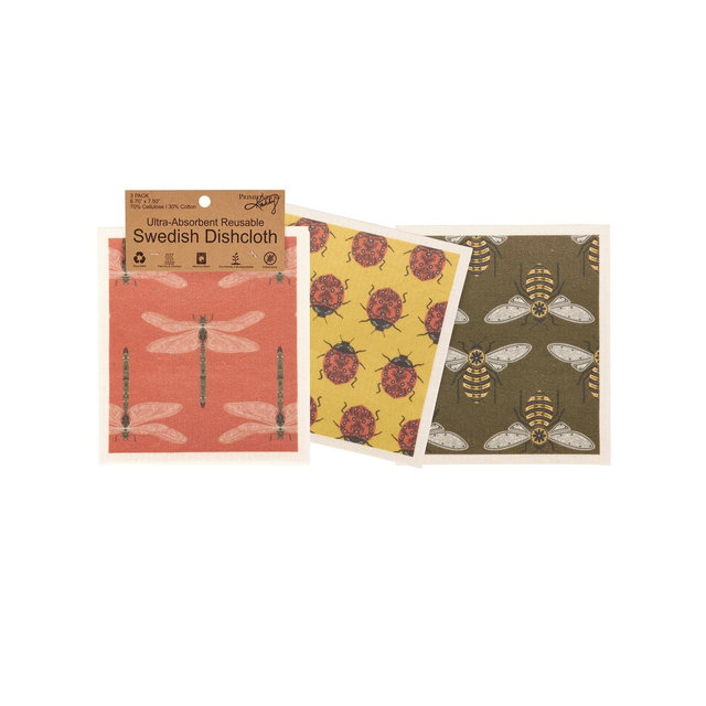 Primitives by Kathy Garden Bug Swedish Dishcloth Set