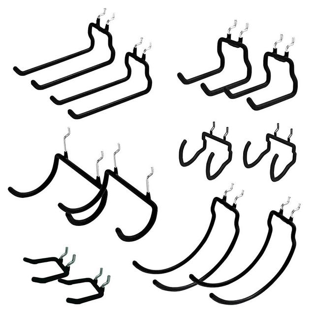 12 PCS Peg Board Tool Utility Hooks Pegboard Hooks Accessories 1/4 inch Heavy Duty Drill Holder Power Tool Hangers Hardware for Garage, Kitchen, Workbench, Craft