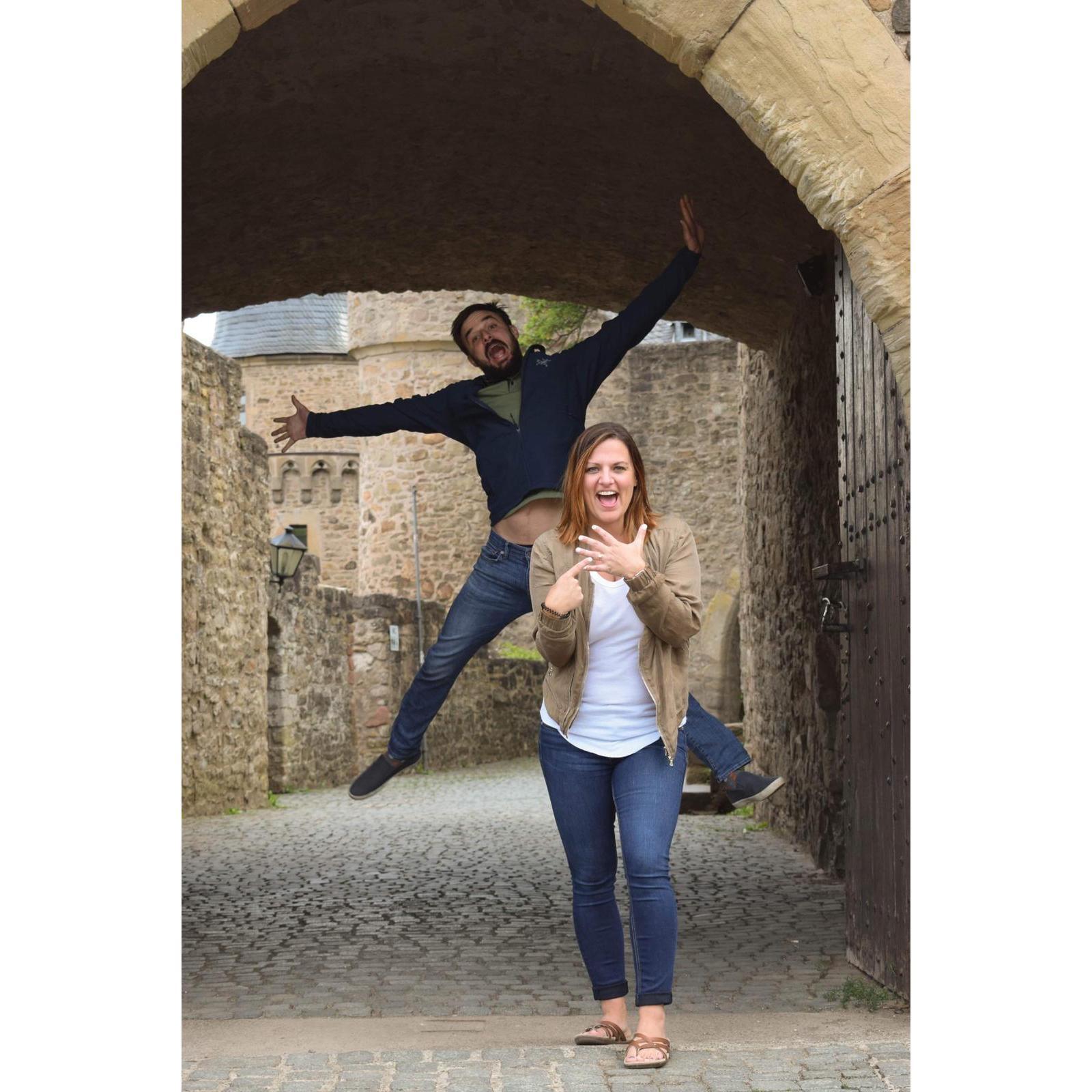 At the German castle, right after Brandon proposed.