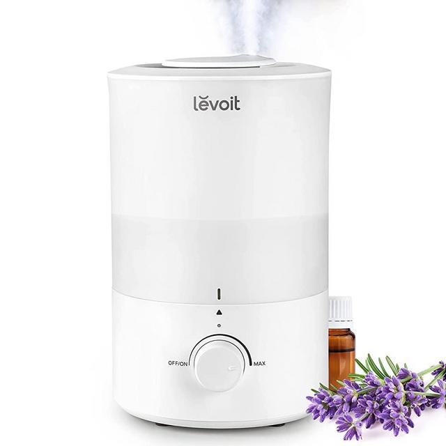 LEVOIT Humidifiers for Bedroom Large Room (3L Water Tank), Cool Mist Top Fill with Essential Oil Diffuser for Baby and Plants, Dishwasher Safe, Rapid Humidification for Home Whole House, White