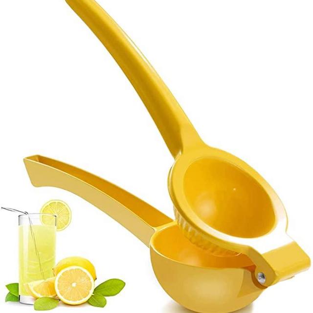 Manual Juicer Citrus Lemon Squeezer,Fruit Juicer Lime Press Metal,Professional Hand Juicer Kitchen Tool(yellow）