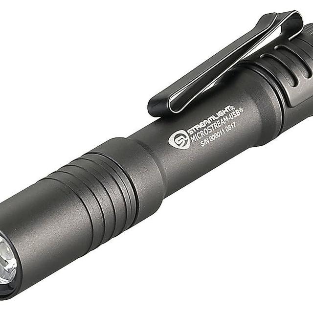 Streamlight 66601 MicroStream 250-Lumen EDC Ultra-Compact Flashlight with USB Rechargeable Battery, Clear Retail Packaging, Black