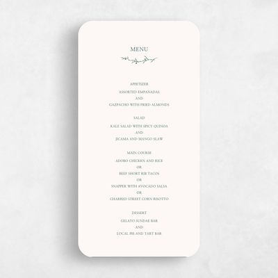 Beige Rounded Wedding Menu - Earlewood