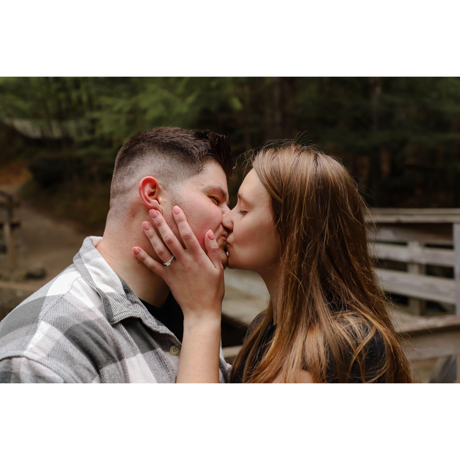 The first kiss of engagment