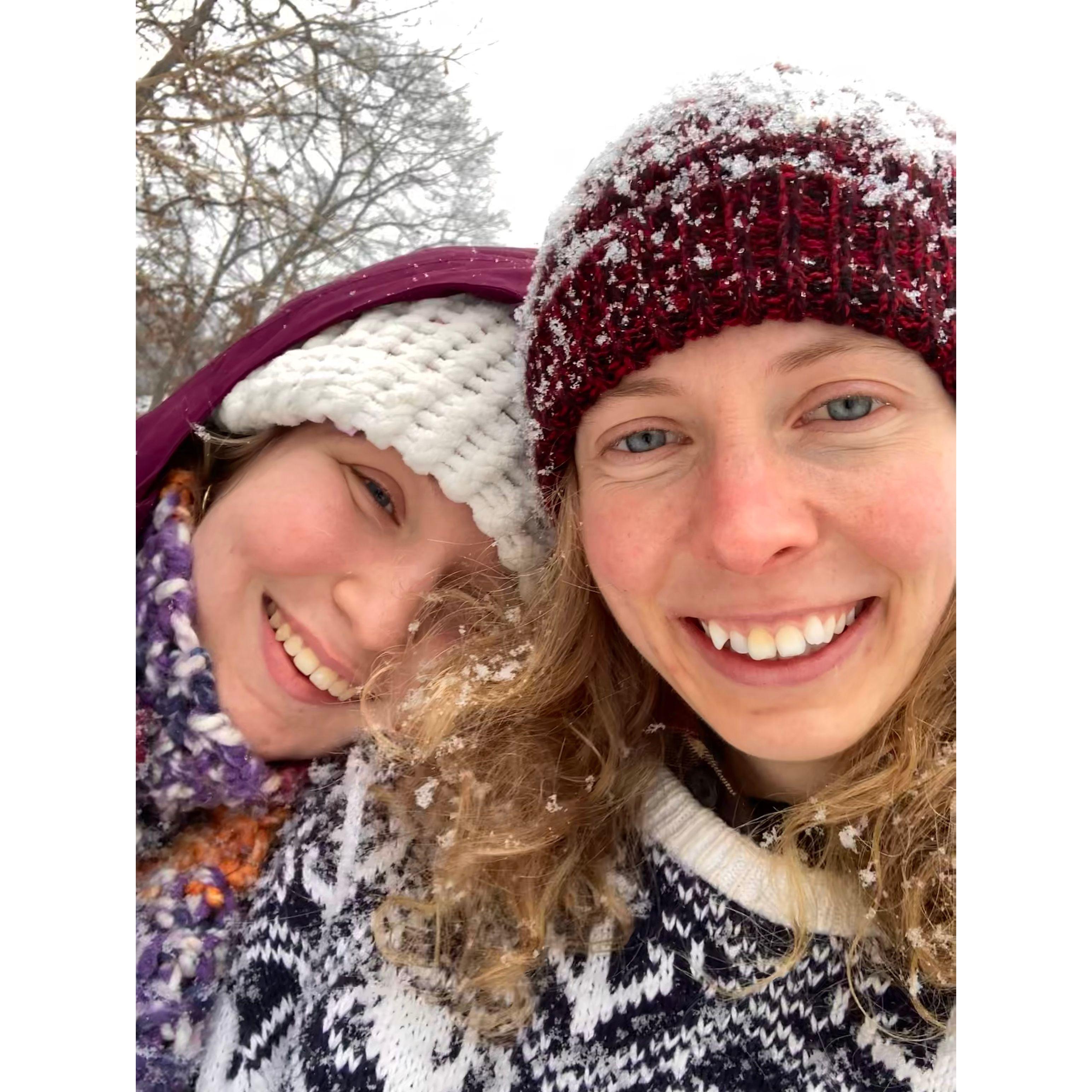 A snowy day right after we started dating!
