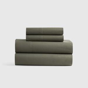 Classic Organic Percale Sheet Set in Dusty Olive
