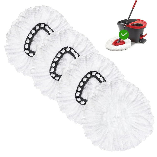 4 Pack Spin Mop Replacement Head Mop Refill Compatible with Oceda Triangle Swivel Mops Microfiber Swivel Mop Refill,Deep Clean,Machine Washable and Easy to Replace