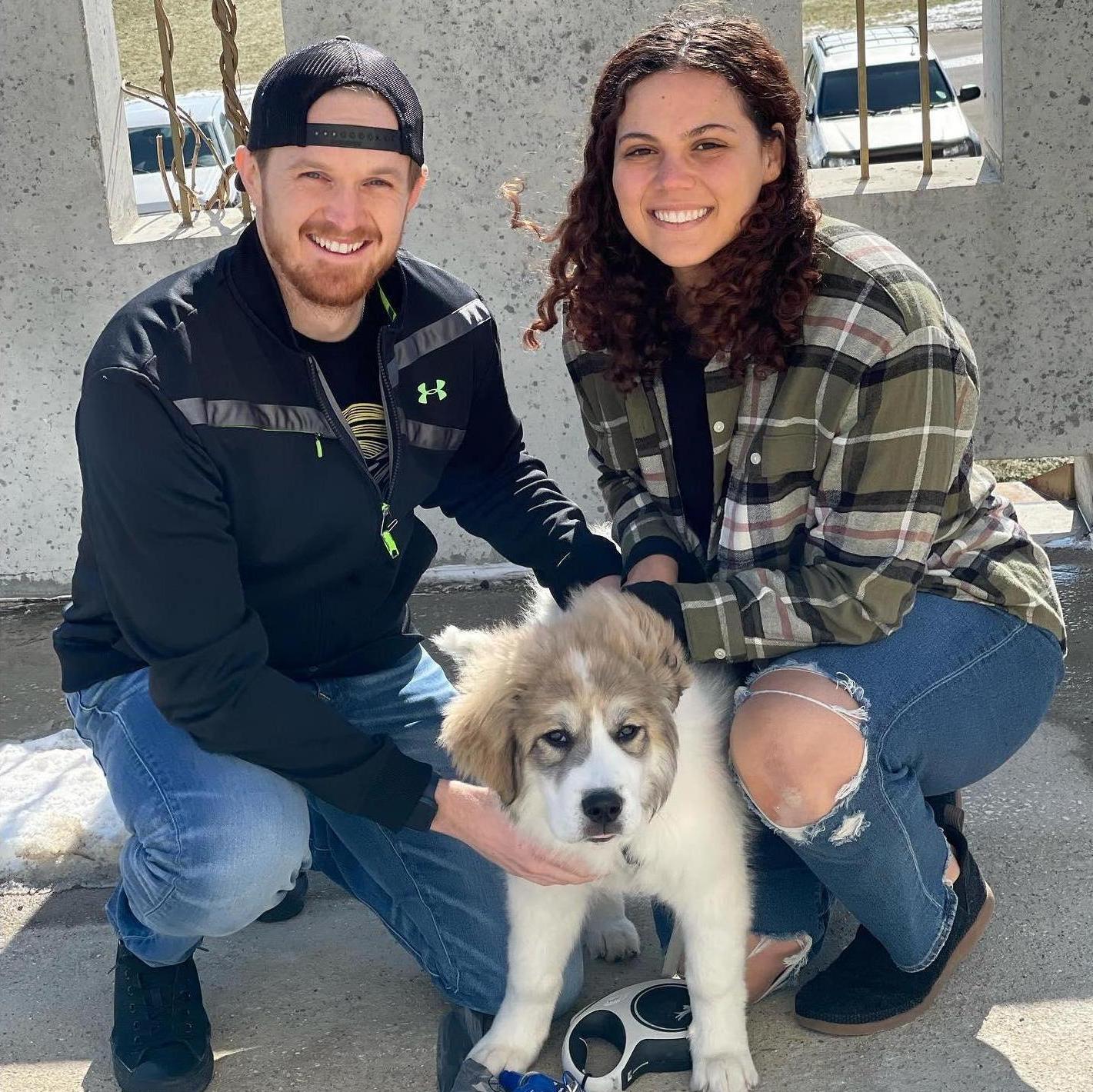 Our first family pictures with Tilly!