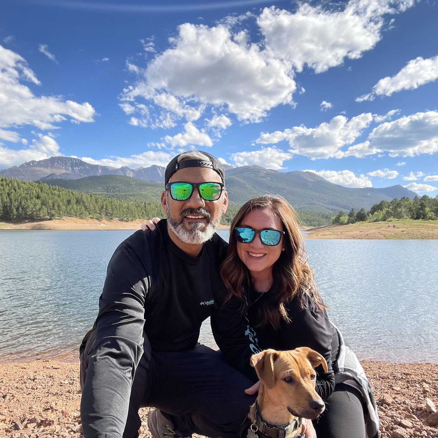 Taking in the incredible scenery at Rainbow Falls in Colorado.