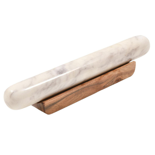 Verve Culture Marble Rolling Pin on Wood Base